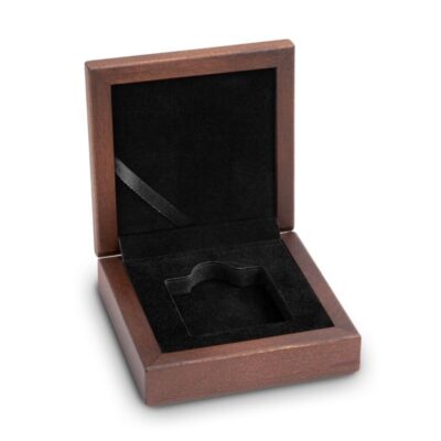 Drewniane pudełko na monetę Drewniane pudełko na srebrną złotą monetę złota KupSZTABKI Kraków Starowiślna