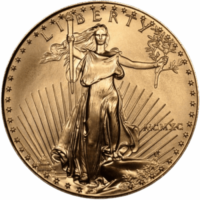 Złota moneta American Gold Eagle 1 oz 1990 – awers i rewers Złote monety Kraków Liberty MCMXC 1oz 50 dollars KupSZTABKI Starowiślna Kraków złoto