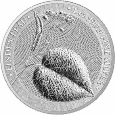 Srebrna moneta Linden Leaf 2022 – Germania Mint – 1 oz Ag 9999 – liść lipy z serii Mythical Forest
