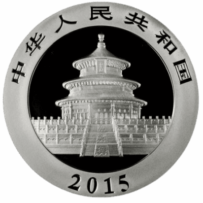 Srebrna moneta Chińska Panda 2015 – rewers z pandą wśród bambusów, awers ze Świątynią Nieba w Pekinie. Chińska Panda 2015 Kraków KupSZTABKI Srebrna moneta Starowiślna