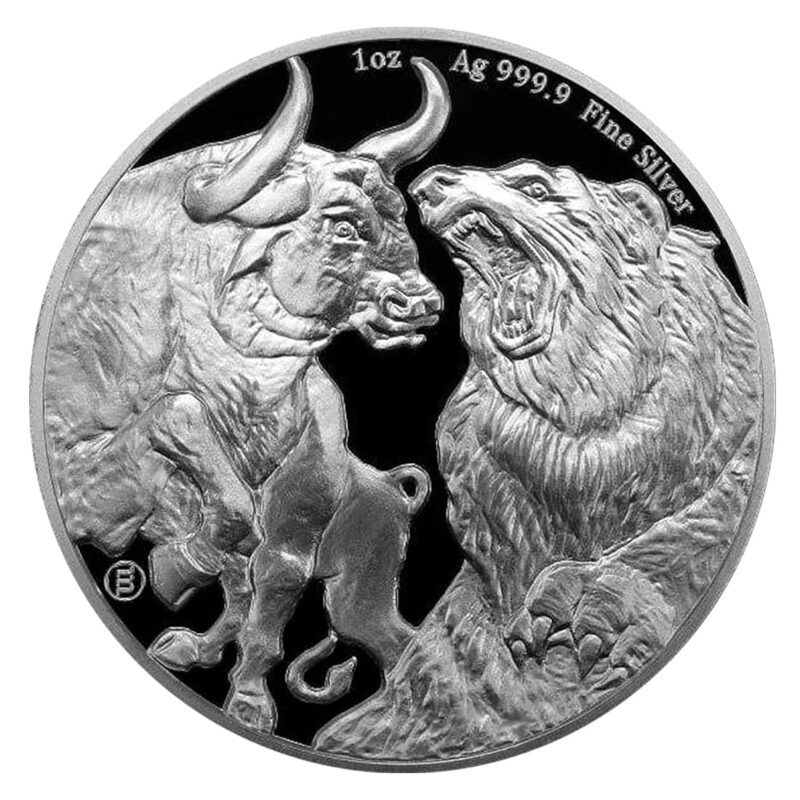 Srebrna moneta Byk i Niedźwiedź 1 oz Srebrna moneta Byk i Niedźwiedź 1 oz