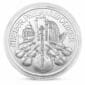 Srebrna moneta Wiedeński Filharmonik 1 oz Ag 999 1,5 euro Münze Österreich na białym tle
