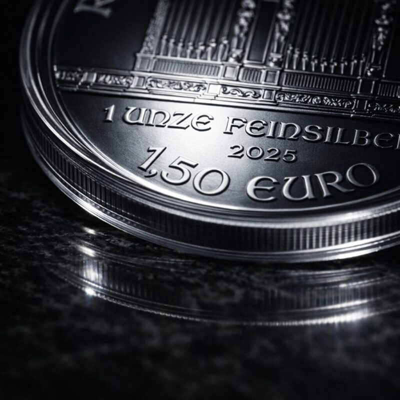 Detal srebrnej monety Wiedeński Filharmonik 1 oz 1,5 euro 2025