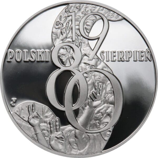 Srebrna moneta 10 zł Polski Sierpień 1980 Solidarność KupSZTABKI.pl Kraków Starowiślna
