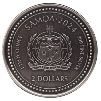 Srebrna moneta Seahorse 2024 – Samoa – 1 oz Ag 999 – koniki morskie w wykończeniu proof like antique Mennica Kraków KupSZTABKI Srebrne monety