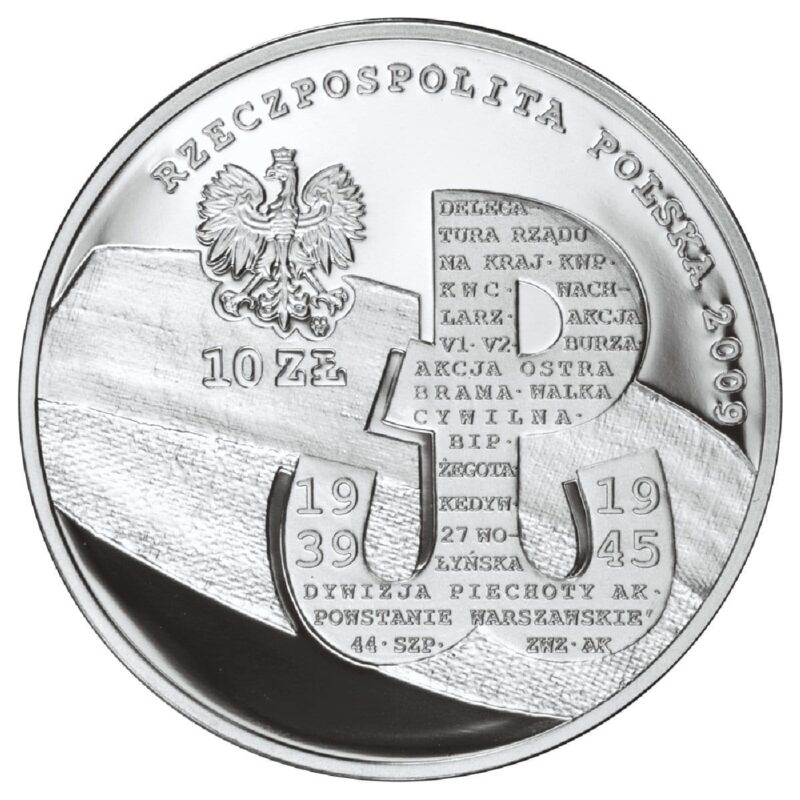 Srebrna moneta 10 zł Polskie Państwo Podziemne 70. rocznica KupSZTABKI.pl Kraków Starowiślna