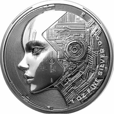 Srebrna moneta Tchad 2025 AI Coin 1 oz Ag999.9 Pressburg Mint KupSZTABKI.pl Kraków Starowiślna