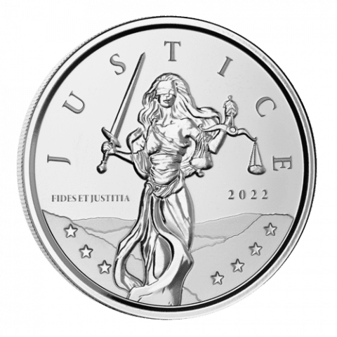 Justice Gibraltar Srebrna moneta Kraków Silver coin KupSZTABKI 2022 1pound