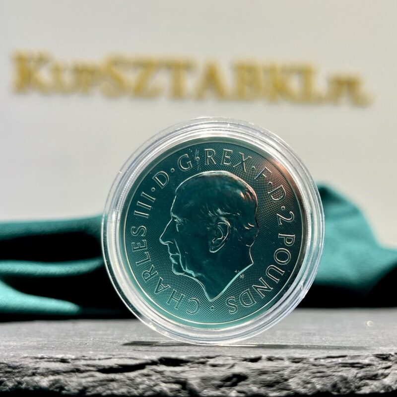 Awers money Britannia i Liberty 2024 – wizerunek Króla Karola III