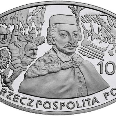Srebrna moneta Wielkie Bitwy – Kłuszyn 1610 10 zł 2010 – awers i rewers, moneta kolekcjonerska NBP