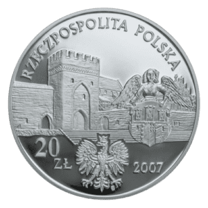 Srebrna moneta Miasto Średniowieczne w Toruniu 20 zł 2007 – awers i rewers, edycja kolekcjonerska NBP Srebrne monety Kraków 20 zł Miasto średniowieczne w toruniu polska 2007 Kraków Starowiślna KupSZTABKI