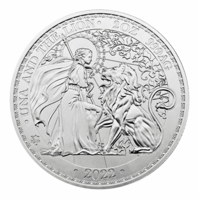 Srebrna moneta Una and The Lion 2022 – 2 oz Ag 999 – St. Helena – księżniczka Una i lew, limitowana edycja