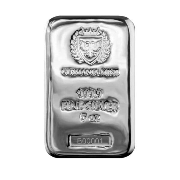 Sztabka srebra 5 oz Germania Mint Ag 9999 Sztabka srebra Kraków Tanie srebro Kraków starowiślna silver bar 5oz KupSZTABKI.pl