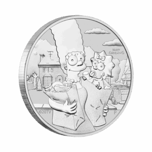Srebrna moneta Marge i Maggie Simpson 2021 Tuvalu 1 oz Ag 9999 – seria The Simpsons z Perth Mint