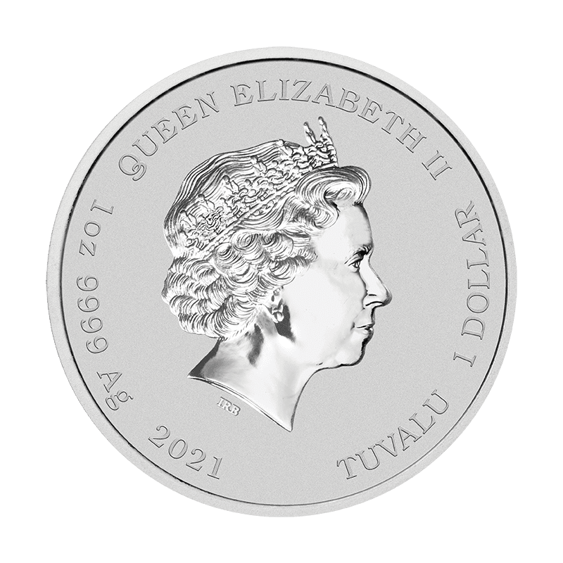 Srebrna moneta Marge i Maggie Simpson 2021 Tuvalu 1 oz Ag 9999 – seria The Simpsons z Perth Mint