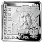 Srebrna moneta Czesław Niemen – Historia Polskiej Muzyki Rozrywkowej 10 zł 2009 – awers i rewers, moneta kolekcjonerska NBP