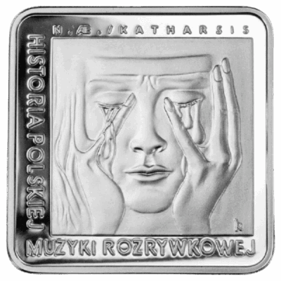 Srebrna moneta Czesław Niemen – Historia Polskiej Muzyki Rozrywkowej 10 zł 2009 – awers i rewers, moneta kolekcjonerska NBP