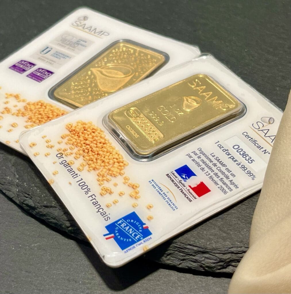 Złote sztabki SAAMP 1 oz w oryginalnym certyfikacie – najrzadsze złote monety 2025