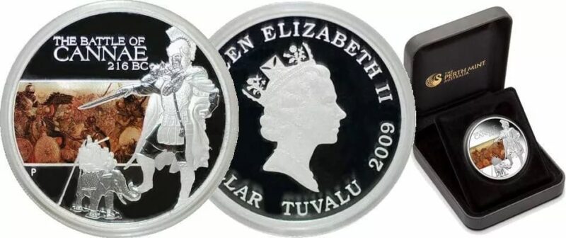Srebrna moneta Famous Battles in History: Cannae 216 BC - 1 oz - The Perth Mint Australia Srebrna moneta Kraków famous battles in History 1oz srebro Kraków Starowiślna Srebrne monety KupSZTABKI Tavalau 2009 1 dollar The Perth mint Australia