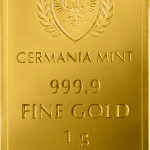 Sztabka złota 1 g Germania Mint – inwestycyjne złoto w eleganckim opakowaniu Sztabka złota 1g Kraków KupSZTABKI Starowiślna Gold Bar Tanie złoto Kraków