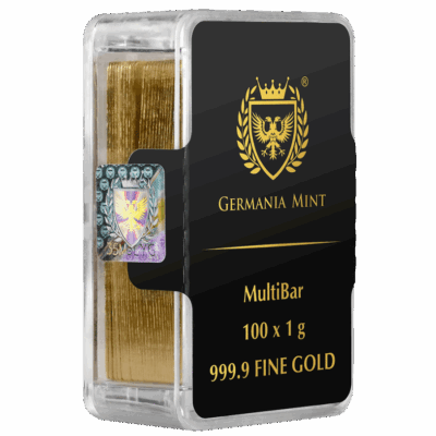 Germania Mint Gold MultiBar 100 x 1 g - sztabka złota 999.9 w plastikowym opakowaniu