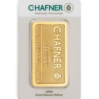 Złota sztabka 100 g C.Hafner – KupSZTABKI.pl Kraków Starowiślna