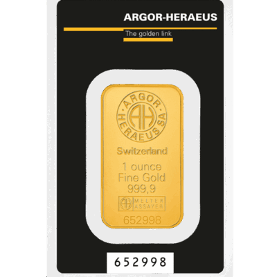 Złota sztabka 1 oz Argor-Heraeus Au 999.9 – KupSZTABKI.pl Kraków Starowiślna
