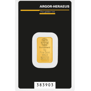 Złota sztabka 5g Heraeus Argor-Heraeus Au999.9 – złote złoto Kraków
