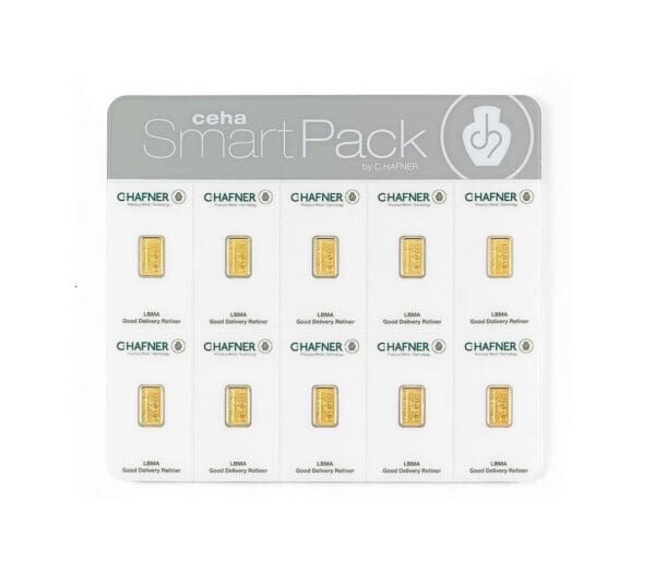 Sztabki złota Kraków Smartpack Czekolada 10 x 2 g Starowiślna KupSZTABKI KRAKÓWgold-bar-au9999-hafner-smartpack-10x2g 2