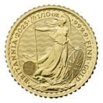 Złota moneta Britannia 1/10 oz 2025 – Król Karol III – KupSZTABKI.pl Kraków Starowiślna