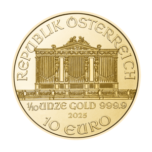 Złota moneta Wiener Philharmoniker 1/10 oz 2025 – Münze Österreich – KupSZTABKI.pl Kraków Starowiślna