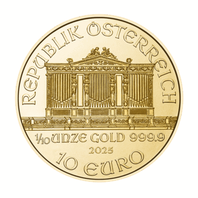 Złota moneta Wiener Philharmoniker 1/10 oz 2025 – Münze Österreich – KupSZTABKI.pl Kraków Starowiślna