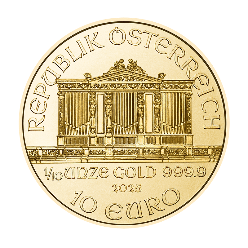 Złota moneta Wiener Philharmoniker 1/10 oz 2025 – Münze Österreich – KupSZTABKI.pl Kraków Starowiślna