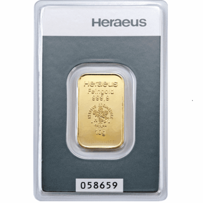 Złota sztabka 10g Argor-Heraeus Au 999.9 w Certipacku Kraków KupSZTABKI Starowiślna