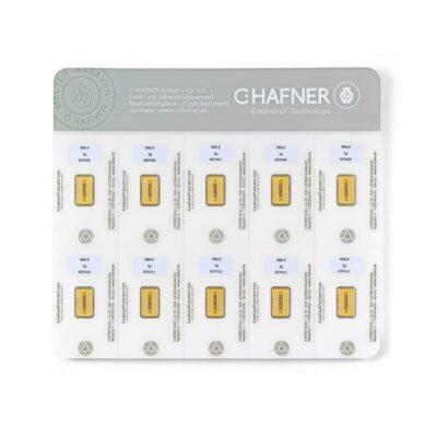 Złote sztabki 10x 1g Smart Pack Kraków Starowiślna KupSZTABKI gold-bar-au9999-hafner-smartpack-10x1g