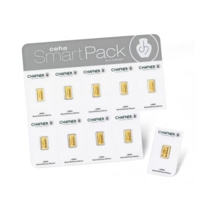 Złote sztabki 10x 1g Smart Pack Kraków Starowiślna KupSZTABKI gold-bar-au9999-hafner-smartpack-10x1g