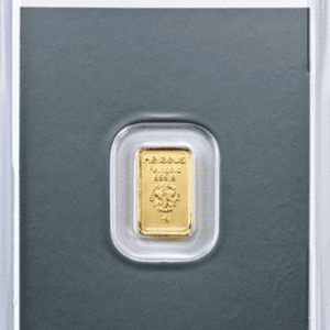 Złota sztabka 1 g Argor-Heraeus, próba 999.9, oryginalne opakowanie CertiCard.