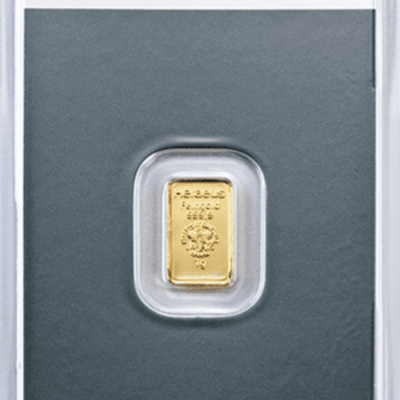 Złota sztabka 1 g Argor-Heraeus, próba 999.9, oryginalne opakowanie CertiCard.