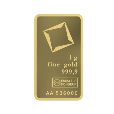 Sztabka złota 1 g Valcambi Au 999,9 w certipacku