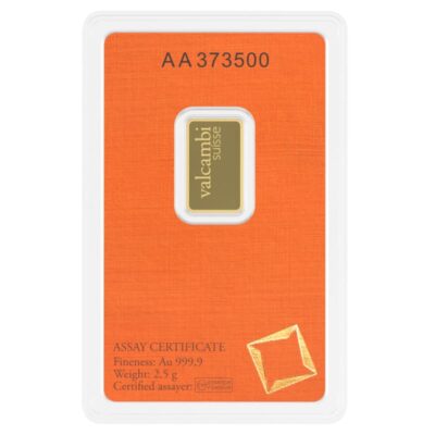 "Sztabka złota Valcambi 2,5 g próby 999,9 – certyfikowany produkt" Kraków Starowiślna KupSZTABKI