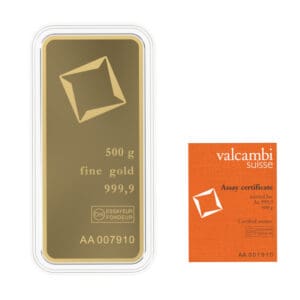Sztabka złota 500g Kraków Starowiślna KupSZTABKI Valcambi 1