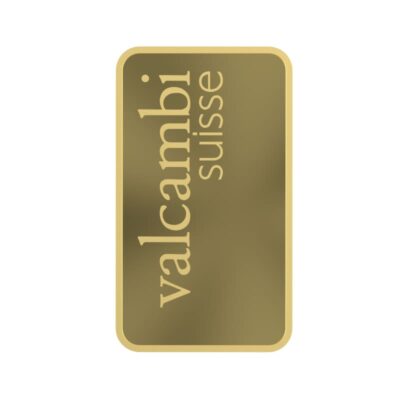 Sztabka złota Valcambi 1 oz Au 999.9 w opakowaniu ochronnym.