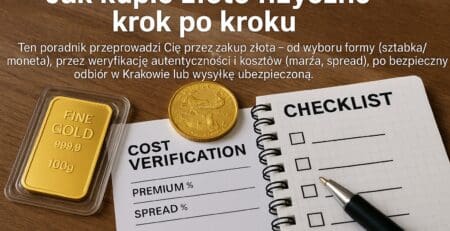 Jak kupić złoto fizyczne krok po kroku – sztabka złota, moneta bulionowa i checklist kosztów