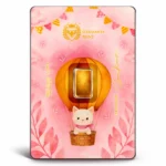 1 g sztabka złota Germania Mint 999.9 w ozdobnym safepacku dla dziewczynki – prezent na narodziny dziecka, różowe opakowanie Congratulations