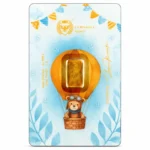 Złota sztabka o wadze 1 grama z wizerunkiem misia w balonie