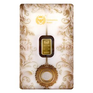 Rewers sztabki złota 1 g Germania Mint Au999.9 w opakowaniu Safepack Komunia Święta